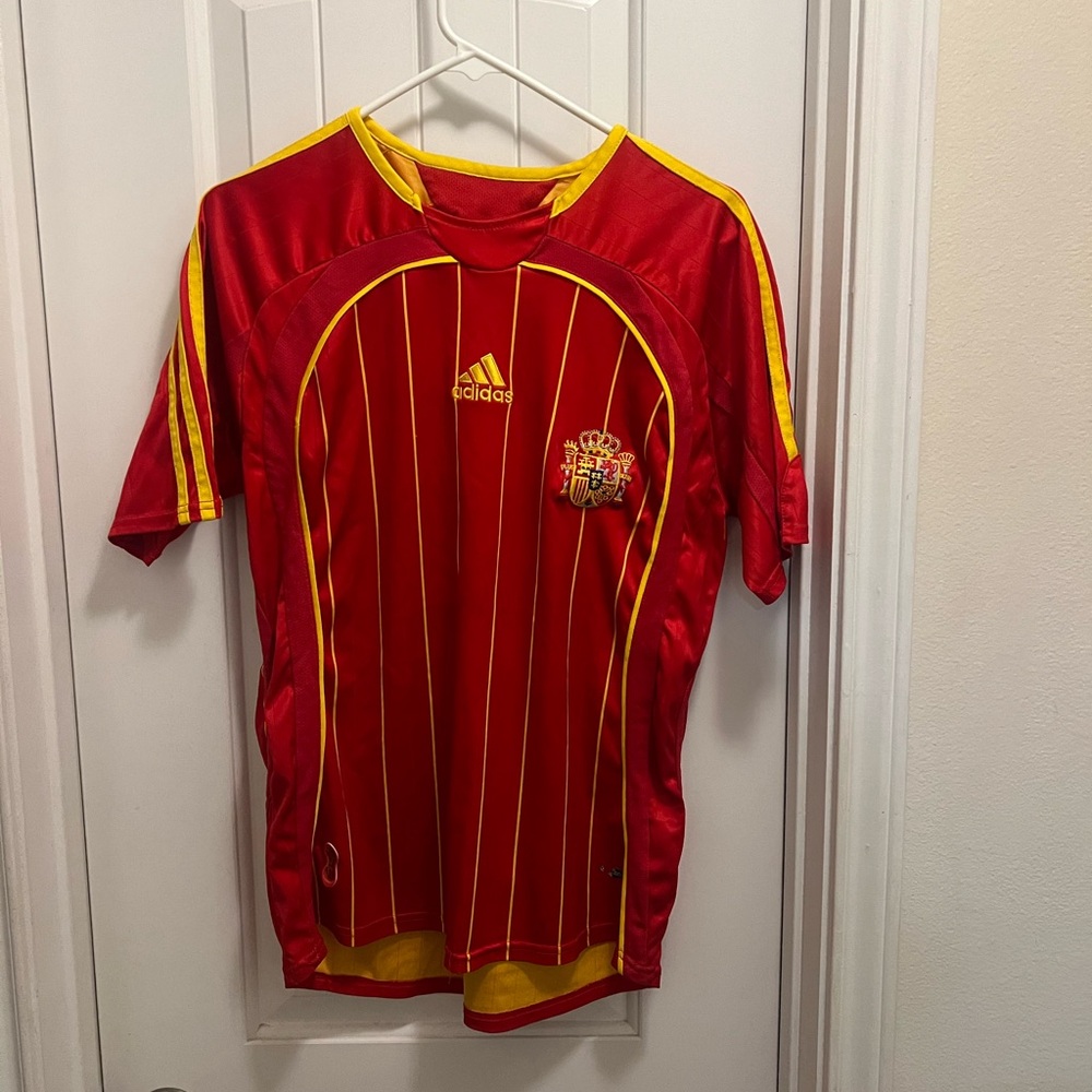 Vintage Adidas Spain Red and Yellow Soccer Jersey